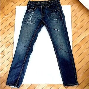 BLACK BULL unisex Blue denim Distressed/Thrashed Jeans size 32